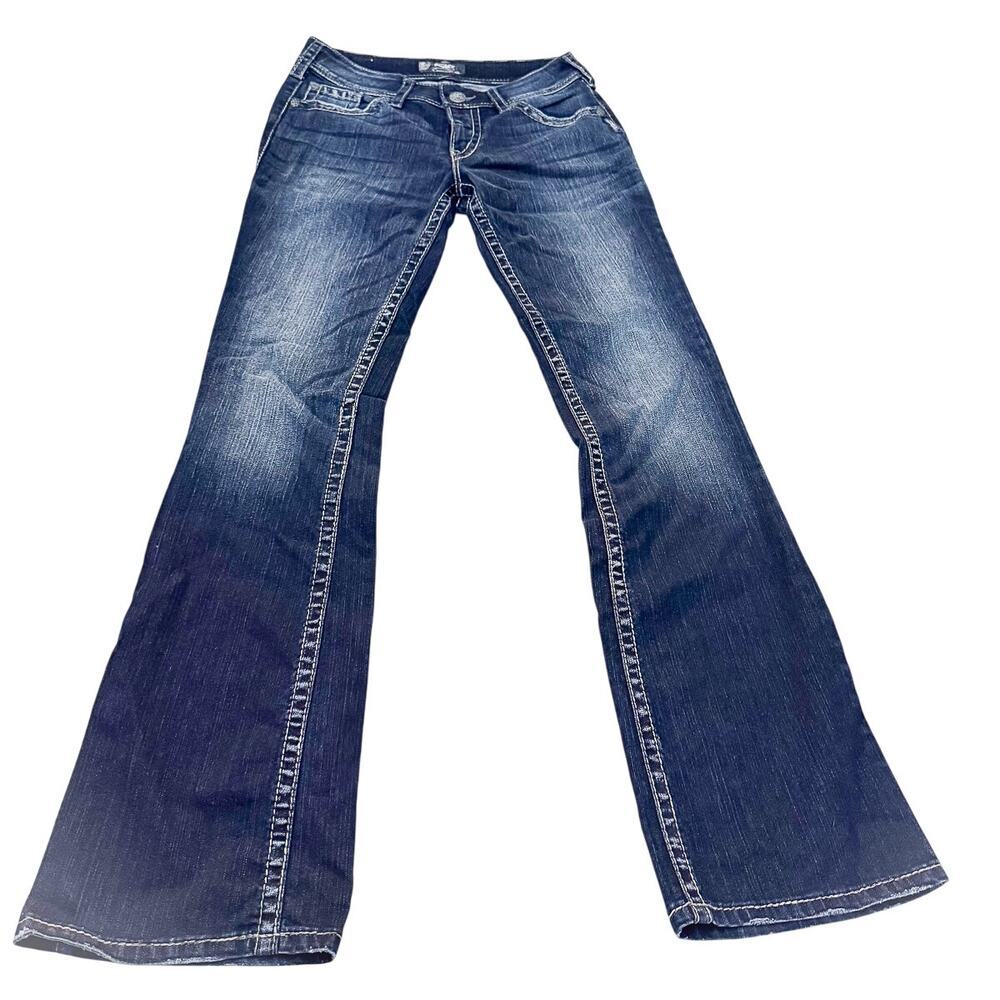 Silver Jeans Western Glove Works Dark Wash Denim Jeans Size 29 x 34 - Picture 2 of 9
